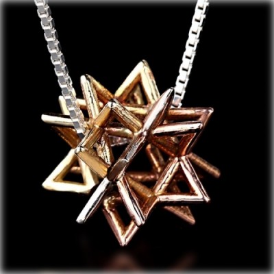 Gold Kabbalah Merkabah Necklace